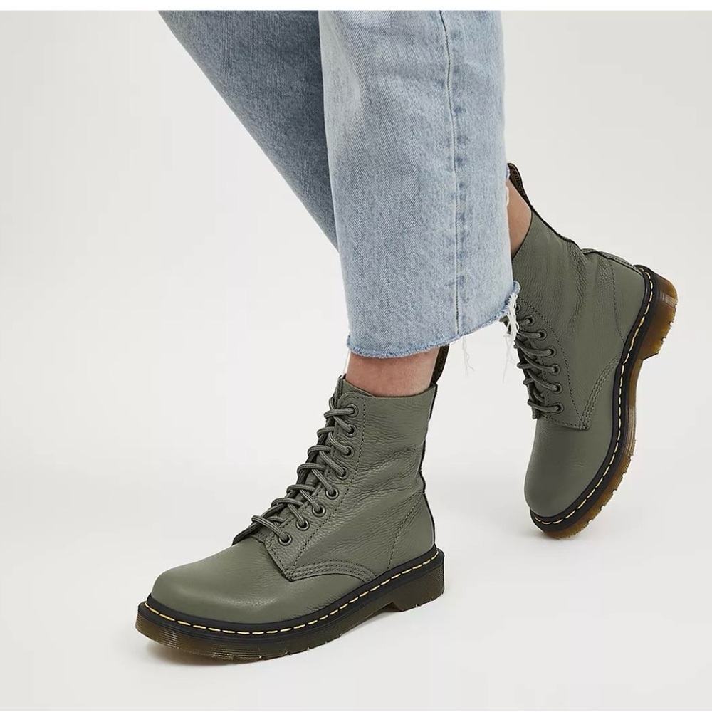 Dr. Martens 1460 Pascal Lace-Up Khaki Green Boots